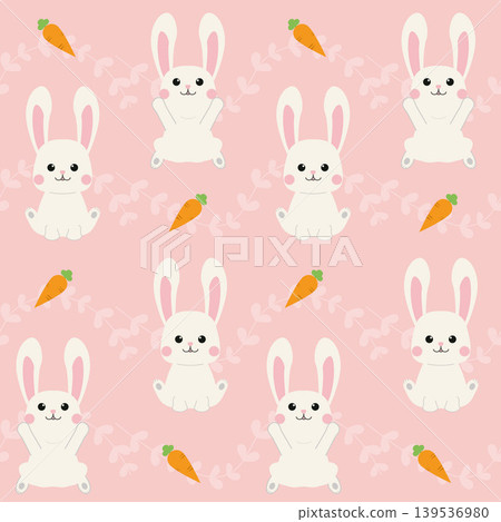 Cute rabbit seamless pattern, pink Cute rabbit seamless pattern, pink 139536980