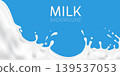 Milk splashes with droplets background vector illustration 139537053