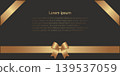 Elegant black and gold background with luxury ribbon and bow design vector illustration 139537059