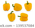 Fresh yellow bell peppers on white background with clipping path 139537084