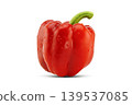 Fresh red bell pepper on white background with clipping path 139537085