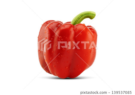 Fresh red bell pepper on white background with clipping path 139537085