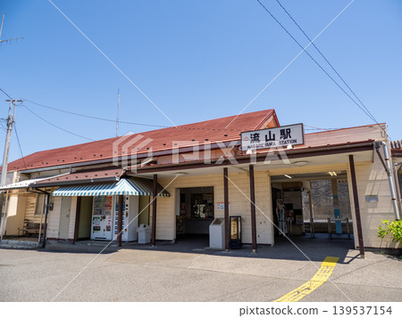 The station building and station name sign of Nagareyama Station on the Ryutetsu Nagareyama Line (One of the 100 Best Stations in the Kanto Region) 139537154