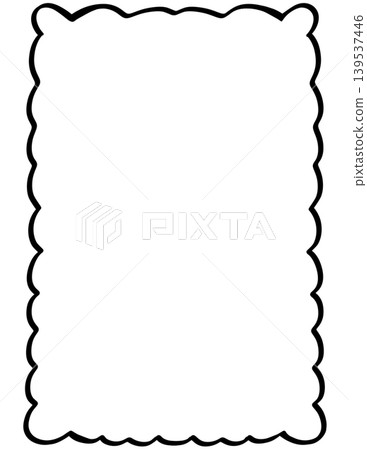 Simple black scalloped rectangular border frame for decorative photo display and elegant text box design Simple black scalloped rectangular border frame for decorative photo display and elegant text box design 139537446