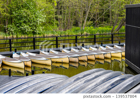 Boat rental and canoe training station by calm water. Boat rental and canoe training station by calm water. 139537804
