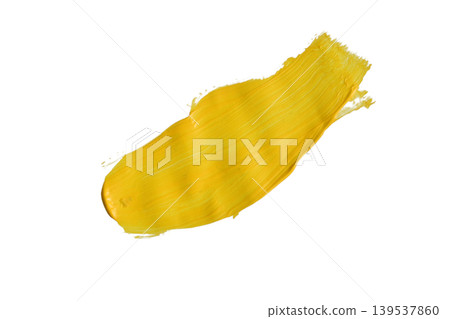A stroke of yellow acrylic paint. A stroke of yellow acrylic paint. 139537860