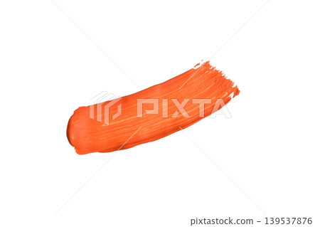 A stroke of orange acrylic paint. A stroke of orange acrylic paint. 139537876