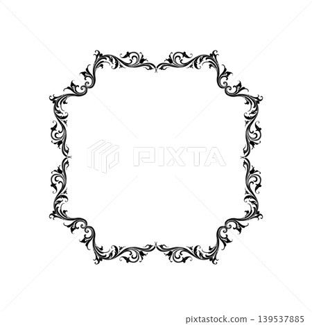 Vintage Ornamental Frame Elegant  Border on a white background, JPG, 300 dpi 139537885