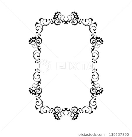 Vintage Ornamental Frame Elegant  Border on a white background, JPG, 300 dpi 139537890