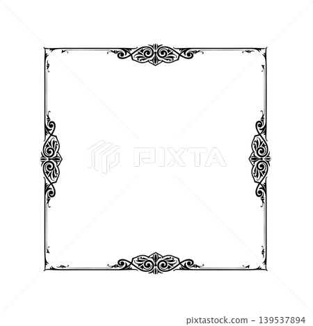 Vintage Ornamental Frame Elegant Border on a white background, JPG, 300 dpi Vintage Ornamental Frame Elegant Border on a white background, JPG, 300 dpi 139537894