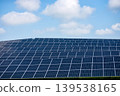 Solar panels array under blue sky green energy 139538165