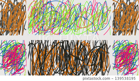 Childish scribble art with colorful random lines and abstract shapes, scribble Childish scribble art with colorful random lines and abstract shapes, scribble 139538195