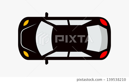 Top view illustration of a black car with sports car compact car motor vehicle Top view illustration of a black car with sports car compact car motor vehicle 139538210