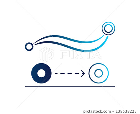 Abstract graphic representing a path or journey from one point to another Abstract graphic representing a path or journey from one point to another 139538225