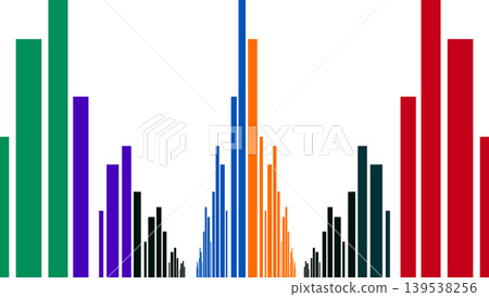Colorful vertical bars representing sound equalizer or data visualization Colorful vertical bars representing sound equalizer or data visualization 139538256