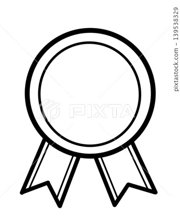 Simple award ribbon medal outline icon for achievement and winner celebration design concept Simple award ribbon medal outline icon for achievement and winner celebration design concept 139538329