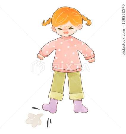 一個女孩憤怒地哭泣 一個女孩憤怒地哭泣 139538579