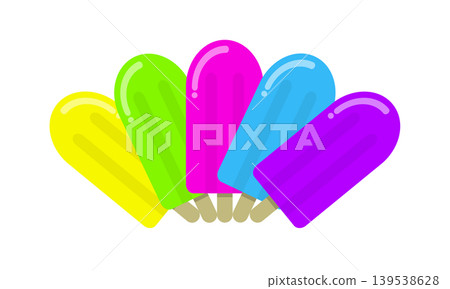 Ice creams in vibrant summer colors Ice creams in vibrant summer colors 139538628