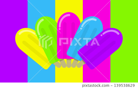 Ice creams in vibrant summer colors Ice creams in vibrant summer colors 139538629
