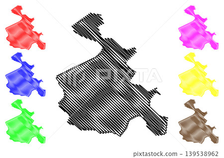 Kabosa Island (Republic of the Union of Myanmar, Burma, Mergui, Myeik Archipelago, Indian Ocean) map vector illustration, scribble sketch Kabosa map 139538962