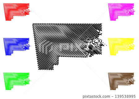 Benton County, Arkansas (U.S. county, United States of America,USA, U.S., US) map vector illustration, scribble sketch Benton map 139538995
