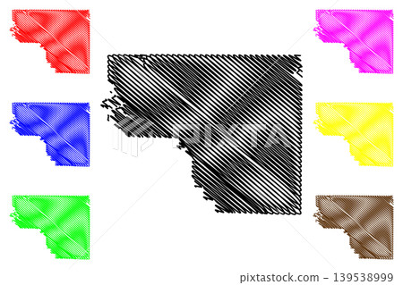 Carroll County, Arkansas (U.S. county, United States of America,USA, U.S., US) map vector illustration, scribble sketch Carroll map 139538999