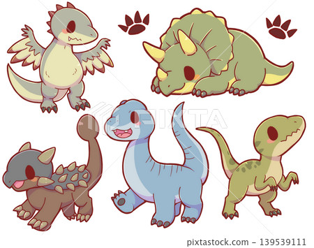 A dinosaur set centered around Triceratops 139539111
