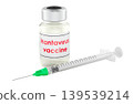 Hantavirus vaccine vial with syringe, 3d rendering 139539214