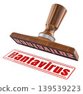 Stamp Hantavirus. Infectious disease and medical warning concept, 3d rendering 139539223