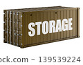 Storage concept with cargo container, 3d rendering 139539224