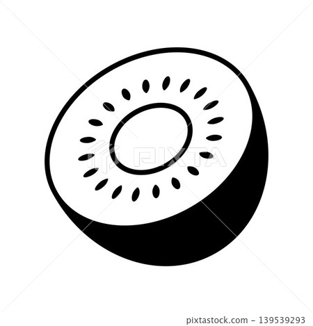 Kiwi slice icon simple fruit illustration fresh juicy tropical berry minimal flat design healthy organic food element natural nutrition symbol dessert concept vitamin rich Kiwi slice icon simple fruit illustration fresh juicy tropical berry minimal flat design healthy organic food element natural nutrition symbol dessert concept vitamin rich 139539293