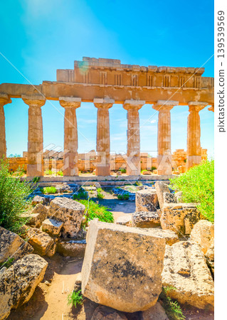 Selinunte site with ancient greek ruins, Sicily Selinunte site with ancient greek ruins, Sicily 139539569