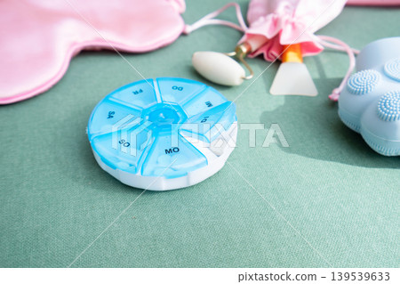 pill box with sleeping mask , sleep-wake disorders pill box with sleeping mask , sleep-wake disorders 139539633