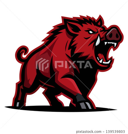 boar full body mascot logo design vector template boar full body mascot logo design vector template 139539803