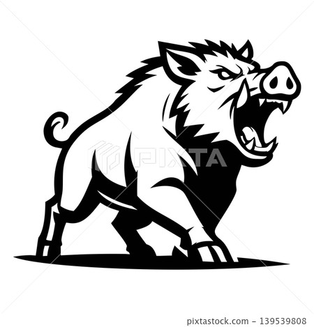 boar full body mascot logo design vector template boar full body mascot logo design vector template 139539808