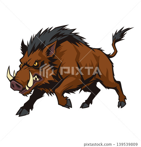 boar full body mascot logo design vector template boar full body mascot logo design vector template 139539809