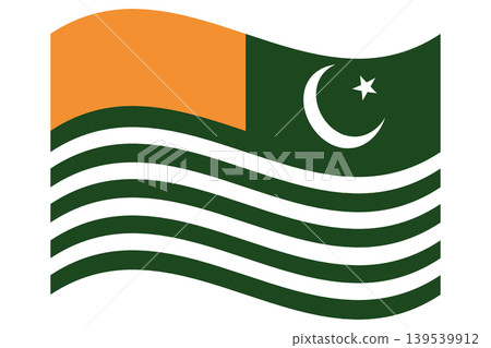 Waving flag of Azad Kashmir isolated. Waving flag of Azad Kashmir isolated. 139539912