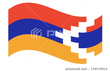 Waving flag of Artsakh isolated. 139539914