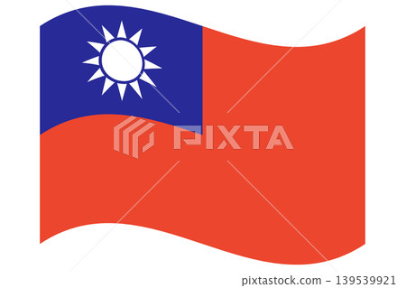Waving flag of Taiwan isolated. Waving flag of Taiwan isolated. 139539921