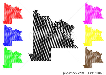Gunnison County, Colorado (U.S. county, United States of America,USA, U.S., US) map vector illustration, scribble sketch Gunnison map 139540069