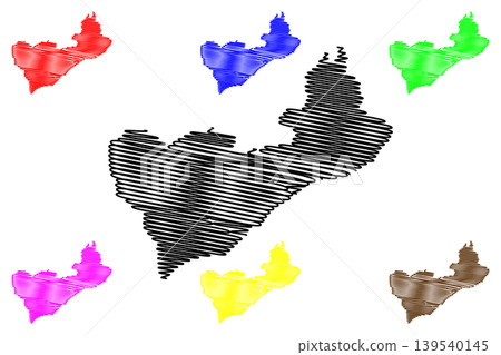 Cova Lima Municipality (Municipalities of East Timor, Democratic Republic of Timor-Leste, island) map vector illustration, scribble sketch Covalima map Cova Lima Municipality (Municipalities of East Timor, Democratic Republic of Timor-Leste, island) map vector illustration, scribble sketch Covalima map 139540145