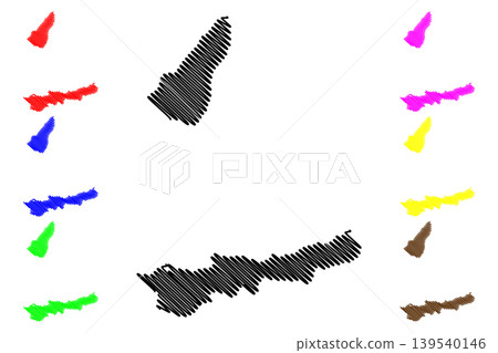 Dili Municipality (Municipalities of East Timor, Democratic Republic of Timor-Leste, island) map vector illustration, scribble sketch Atauro Island map 139540146