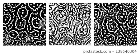 Seamless Abstract Stingray Skin Texture Pattern with Organic Black and White Irregular Spots Rings and Wavy Lines Seamless Abstract Stingray Skin Texture Pattern with Organic Black and White Irregular Spots Rings and Wavy Lines 139540304