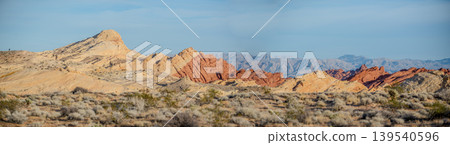 Valley of Fire State Park Nevada Panoramic Desert Landscapes with Red RockFormations Sandstone Hills 139540596
