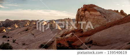 Valley of Fire State Park Nevada Panoramic Desert Landscapes with RedRock Formations Sandstone Hills Valley of Fire State Park Nevada Panoramic Desert Landscapes with RedRock Formations Sandstone Hills 139540619