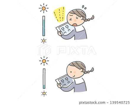 Illustration of a child with visual hypersensitivity who finds comfort in dimming the lights. Illustration of a child with visual hypersensitivity who finds comfort in dimming the lights. 139540725
