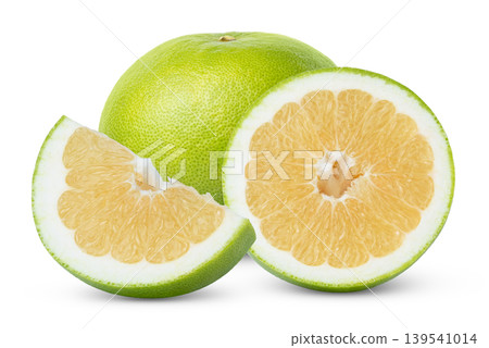 Citrus pomelit, pomelo, oroblanco or citrus sweetie fruit with half isolated. Juicy green grapefruit sweetie with half of citrus sweetie fruit with clipping path. Citrus pomelit, pomelo, oroblanco or citrus sweetie fruit with half isolated. Juicy green grapefruit sweetie with half of citrus sweetie fruit with clipping path. 139541014
