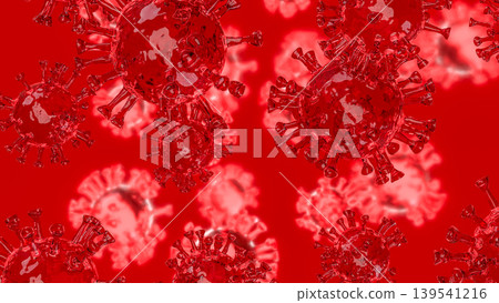 Red Virus Cells Medical Background 3d render. 139541216