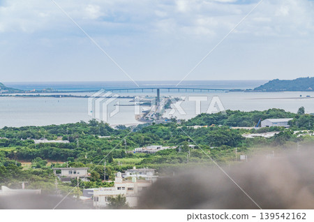 Underwater road seen from the ruins of Katsuren Castle in Okinawa Underwater road seen from the ruins of Katsuren Castle in Okinawa 139542162