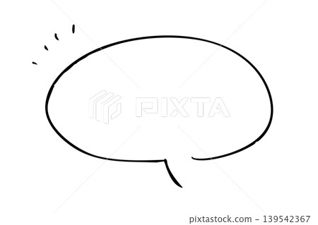 Simple, hand-drawn style speech bubble frame | Cute monochrome message material with rough lines Simple, hand-drawn style speech bubble frame | Cute monochrome message material with rough lines 139542367